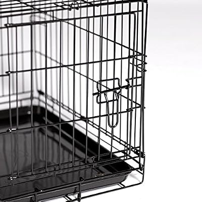 Prevue Pet Products Home On-The-Go Single Door Dog Crate - Extra Small Collapsible Dog Cage for Travel, Indoor, and Outdoor Use, Foldable Kennel Design, Deep Plastic Pan - XS, Black