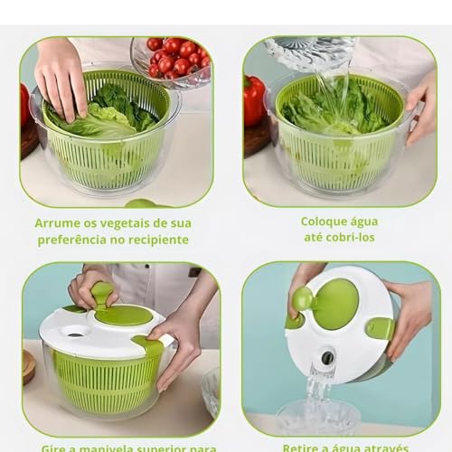 Seca Salada Centrifuga Manual Secador Com Cesto Folha Fresca