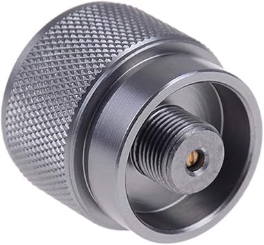 Lixada Camping Stove Adapter 1LB Propane Small Tank Input EN417 Lindal Valve Output/Propane Gas Tank Conversion Head Backpacking Stove Convert Connector, Silver