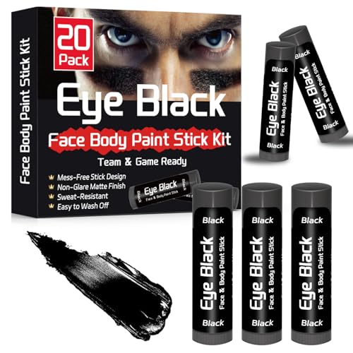 20 Pack Eye Black Sticks,Sports Paint for Football Baseball Softball