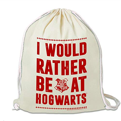 Logoshirt: Harry Potter   Preferiría estar en Hogwarts   Mochila Saco   Bolsa   natural