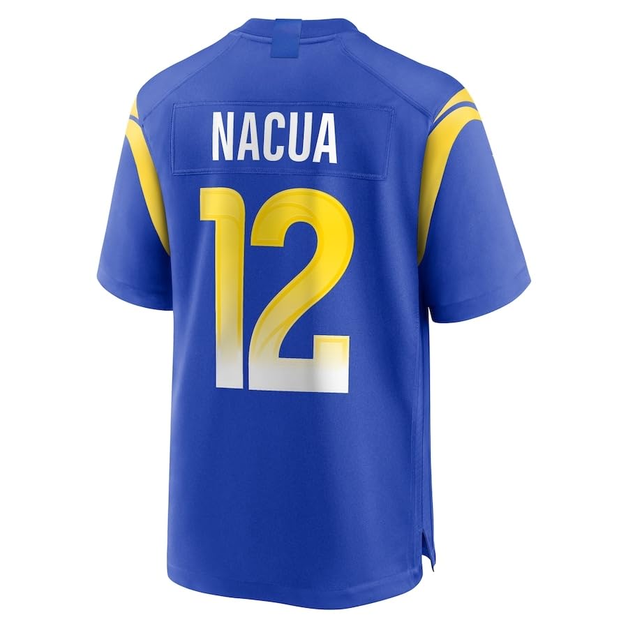 Custom Stitched Puka Nacua Youth Royal Blue Jersey NO Logos (US Alpha Large Regular Royal Blue)
