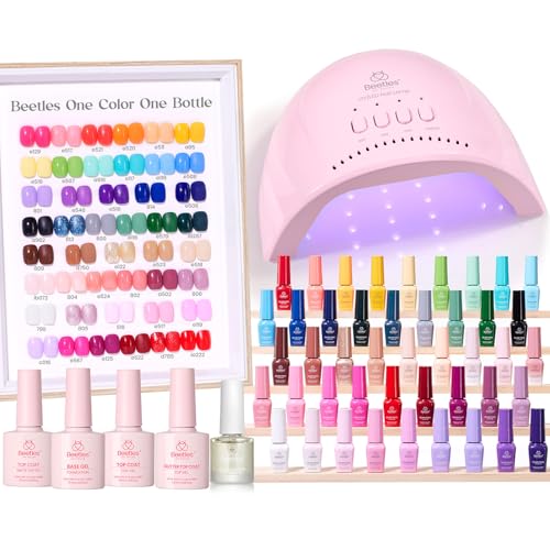 Image of Beetles Gel Nail Polish Kit with U V Light - 45 Colors Gel Polish Set 75 Pcs One Color One Bottle Emotional Journey Kit with Top Base Coat Beauty Must Have Salon Manicure Gifts for Women