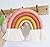 EBINGMIMA Rainbow Wall Hanging, Macrame Woven Rainbow, Rainbow Wall Decor, Baby Room Decor, Nursery Gift (Dusty Pink)