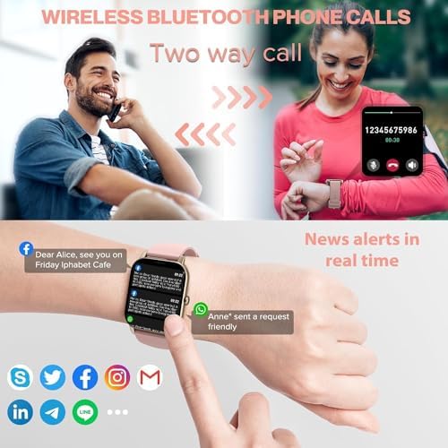 Smart Watch, Fitness Tracker with Dail Calls Speaker, 1.85" TFT-Touch Screen IP68 Waterproof Smartwatch, 112 Sport Modes Activity Tracker with Heart Rate Monitor, Pedometer Watch for Women Men, Pink 3 51+PzdFwRaL. AC