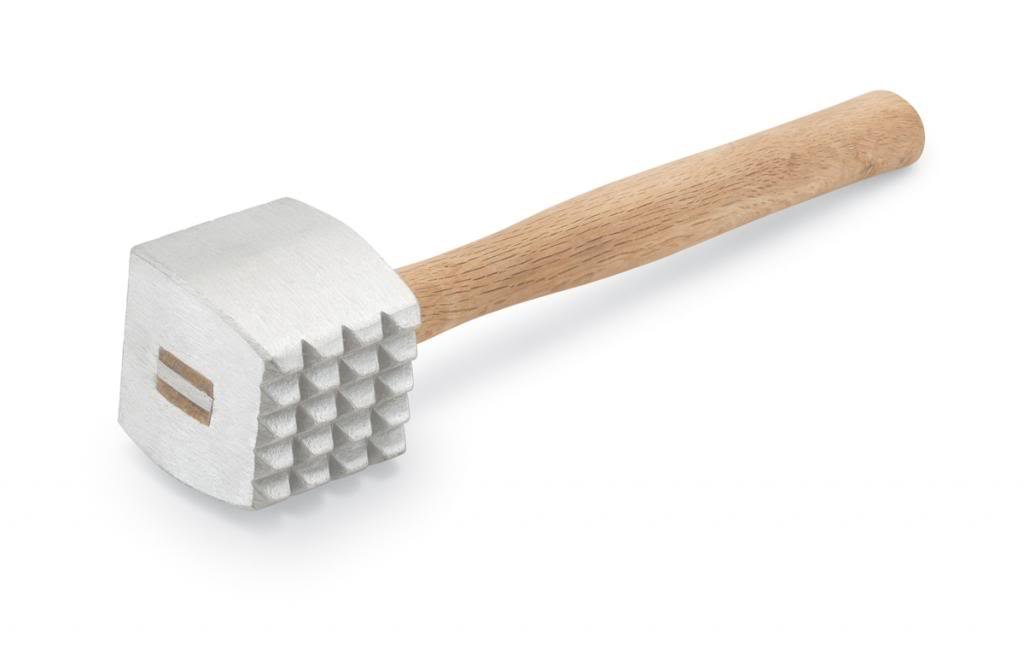 Cast Aluminum Meat Tenderizer w/Hardwood Handle, 13 x 3 x 2-5/8