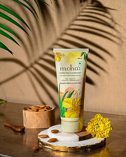 Pub Moha: Herbal Hair Conditioner - Soft, Silky Smooth, Tangle-Free Hair With Aloe, Jojoba Oil, Almond Oil And Wheat Germ Oil, (200Ml) #TOP1