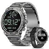 【2025新登場】FOSMET LGW6 スマートウォッチ 丸型 メンズ 1.43インチ大画面 AMOLEDディスプレイ 常時表示 5日間バッテリー持続 Bluetooth5.3 通知/通話機能 簡単なリューズ機能&良い操作性 iPhone アンドロイド対応 睡眠管理 IP68防水 150種類以上のスポーツモード＆文字盤設定 付属ベルト2本 日本語説明書付き (ブラック)