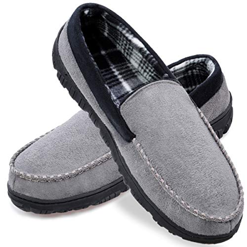 Image of shoeslocker Mens Slippers Microsuede Moccasin Memory Foam House Shoes