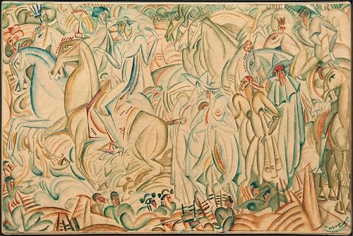 Poster Avant la bataille de Souza Cardoso grand tableau salon chic 60x90cm