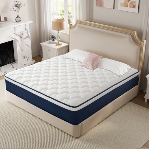 Kesyup Queen Size Mattress 12 Inch Gel Memory Foam Hybrid 60'x80' Fiberglass-Free CertiPUR-US Pressure Relief Motion Isolation Soft Plush Feel