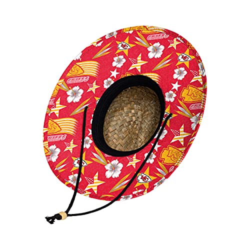 Image of NFL Team Logo Americana Floral Lifeguard Beach Straw Sun Hat