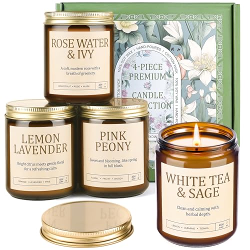 4 Pack Scented Soy Candles for Aromatherapy