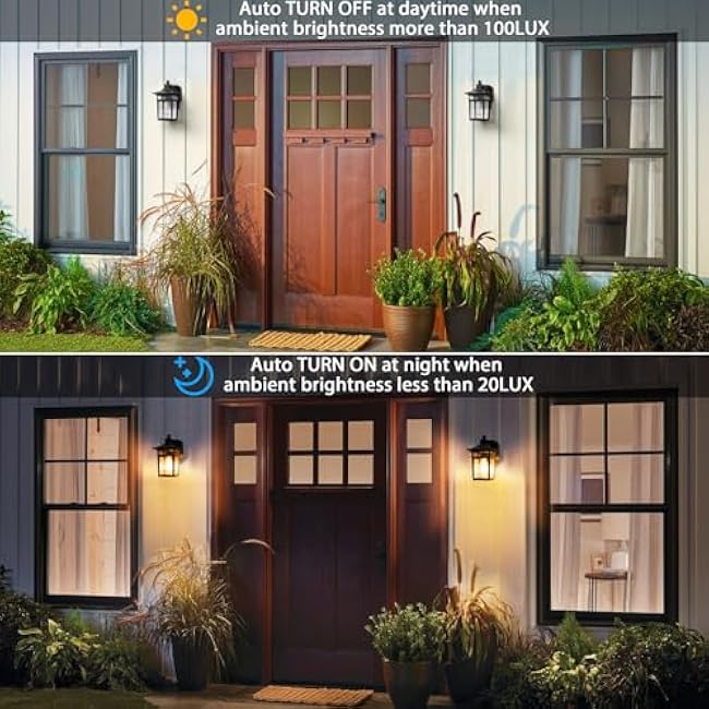 Dusk to Dawn Outdoor Lights Porch Wall Light Fixture Wall Mount Lantern Wall Sconce