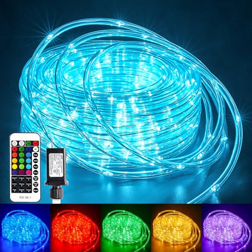 Minetom Color Changing Rope Lights Outdoor, 33FT 100 LED String...