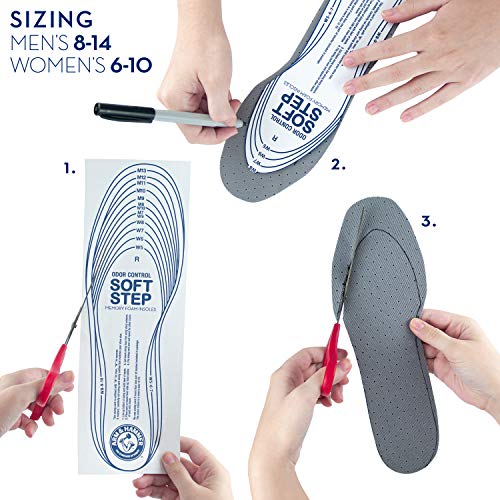 Image of Arm & Hammer Odor Control Soft Step Insoles, Memory Foam Insoles for Men, Best Insoles for Standing All Day, Foot Insoles, Shoe Insoles, pack of 6