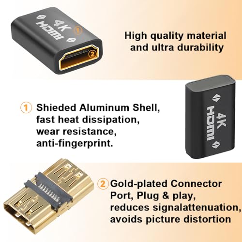 La Brodée 4K HDMI Extender, Female to Female HDMI Connector, Supports, Ethernet, High speed Connector Adapter - Image 3