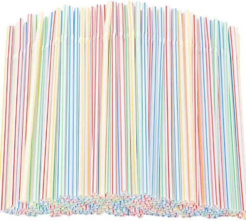Flexible Disposable Plastic Straws for Home Parties, Bar, Beverage Shops, Home Straws for Kids and Adults, 100pcs