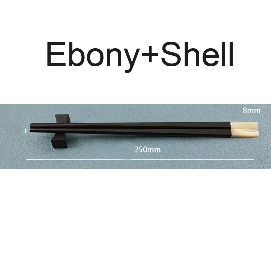 Juego de regalo de palillos chinos reutilizables de madera de ébano de primera calidad, caja de regalo, palillos chinos japoneses coreanos de madera natural con estuche, palillos antideslizantes