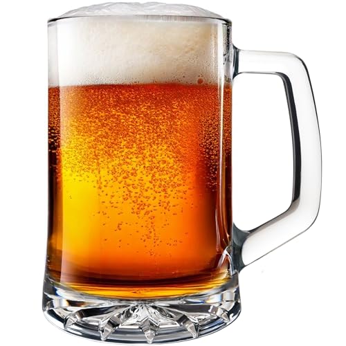 KONZEPT Bierkrug 0 5 Liter Biergläser mit Henkel schweres Bierglas mit verstärktem Boden spülmaschinenfest