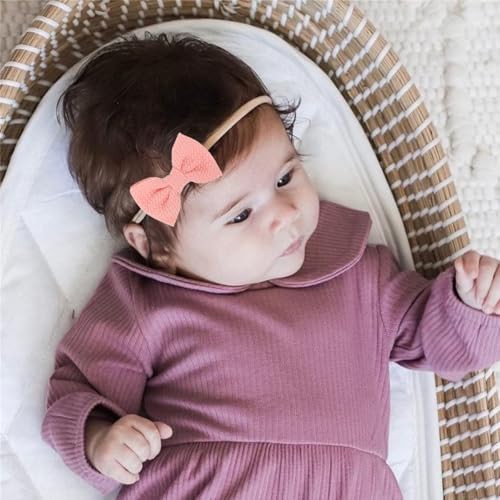 Image of SNOWIE SOFT Hair Band for Girls Kids, 10Pcs Bow Headbands for Baby Girl Hairband Accessories, Stretchy Hairbands for Kids Hair Bands for Baby Girl 0 to 2 Years Shower Gift Photography