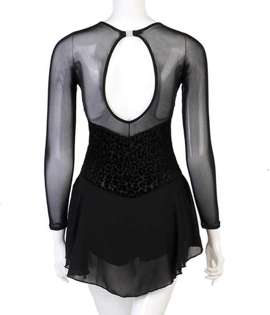Skating Competition Costume Girl's Figure Skating Dress Ballet Gymnastics Leopard Print Ice Roller Dancewear