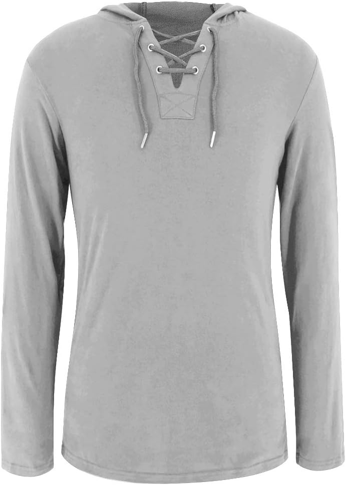 Yuccalley Men's Fashion Hoodies Long Sleeve T-Shirt Hooded Sweatshirts Casual Pullover - Image 4