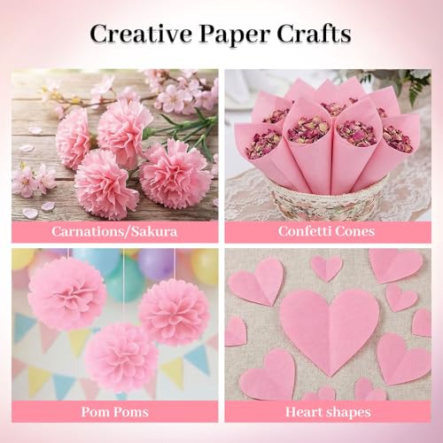 Image of Koogel 330 Sheets Pink Tissue Paper, 14 X 10 inches