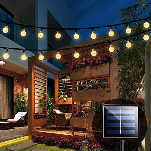 CAMKONG Solar String Lights Fairy Lights 35Ft 60 LED Crystal Ball String Lights Starry Lights Globe String Lights for Garden Home Patio Indoor Outdoor(Warm-White)