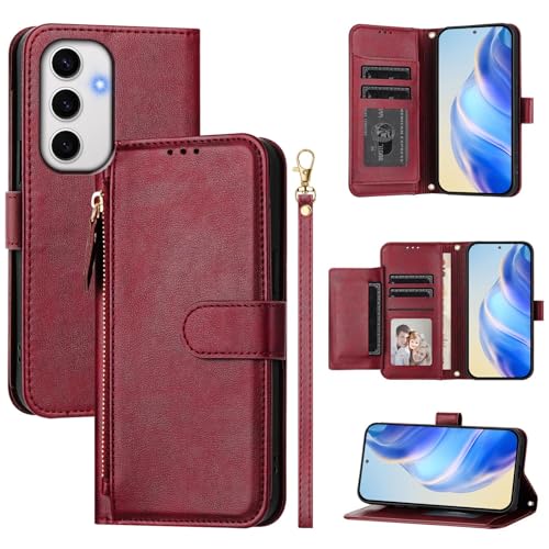 Étui portefeuille rouge Samsung S20 Ultra avec dos magnétique anti-chute