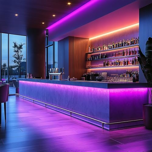 Image of LED Strip Lights 24V COB Purple Dimmable LED Lighting16.4ft (Kit) | Super Bright, Dotless High Density 7.2W /m, 8mm Width Cuttable Flexible, Home DIY Commercial Decoration
