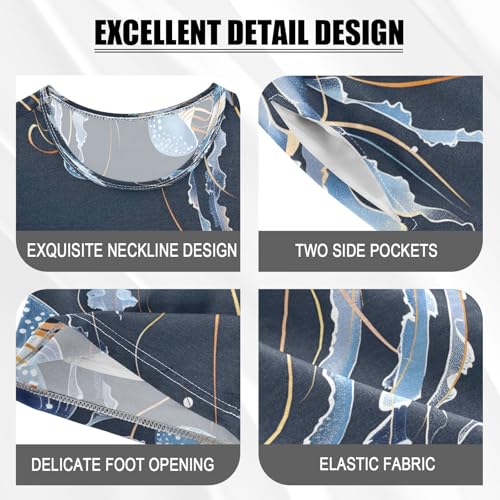 senya Short Sleeve Pajamas Sets Summer Cotton Sleepwear Jellyfish on A Dark Background4