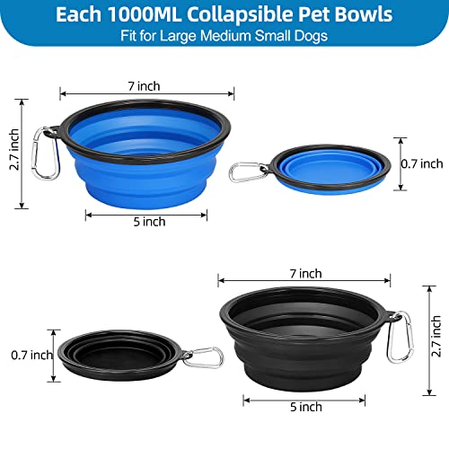 Kytely-Large-Collapsible-Dog-Bowl-2-Pack-34oz-Foldable-Dog-Travel-Bowls-Portable-Dog-Water-Food-Bowl-with-Clasp-Pet-Cat-Feeding-Cup-Dish-for-Traveling-Walking-Hiking-BlackBlue - Cucciolini Doodles   Kytely-Large-Collapsible-Dog-Bowl-2-Pack-34oz-Foldable-Dog-Travel-Bowls-Portable-Dog-Water-Food-Bowl-with-Clasp-Pet-Cat-Feeding-Cup-Dish-for-Traveling-Walking-Hiking-BlackBlue