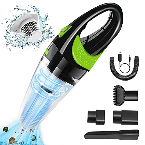 Handheld Cordless Vacuum,Portable Vacuum Cleaner Rechargeable for Pet Hair,6Kpa Strong Suction and 120W High Power Portable Vacuum Cleaner Handheld Cordless for Home,Car Cleaning Dry/Wet Accessories