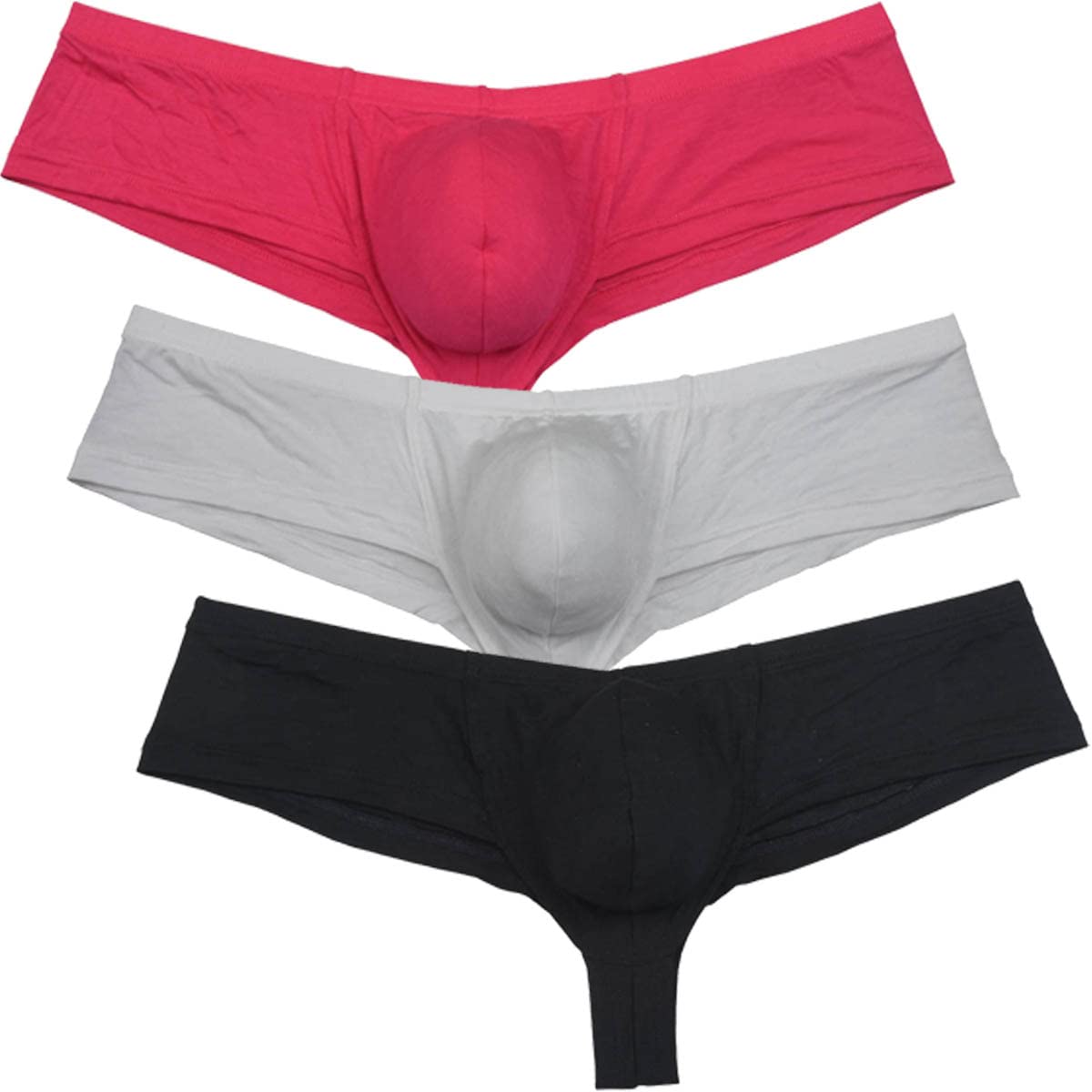 OROCOJUCO Men's Modal Cheeky Shorts Briefs Brazilian Bikini Underwear Skimpy Boxer Brief Bulge Pouch Brazilian Bikini Trunk