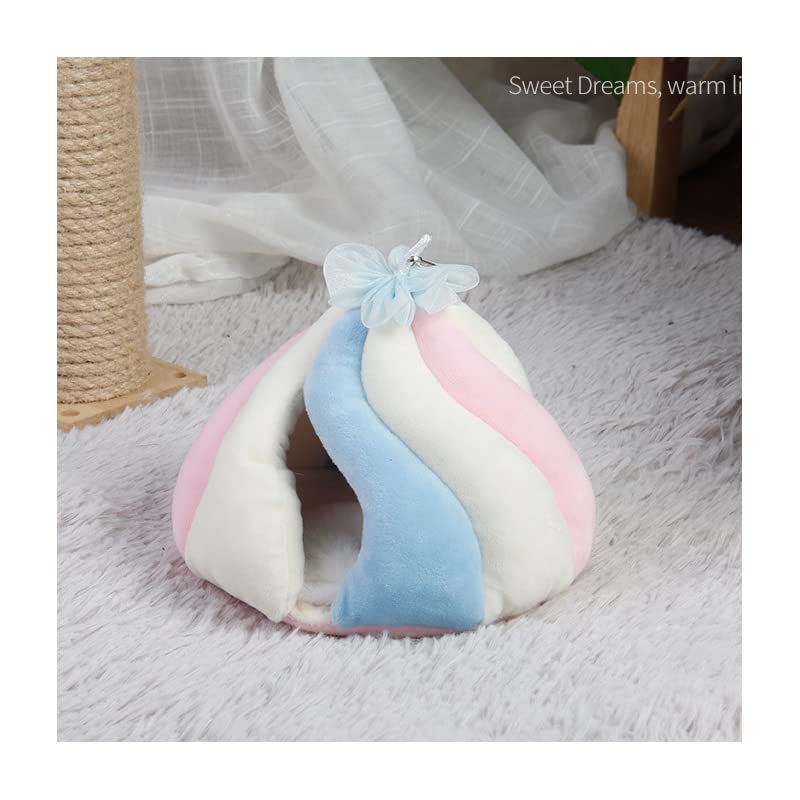 Juguetes de conejillo de indias, cama de conejillo de indias, cama de animales pequeños, casa de escondite lavable, malvavisco de fantasía para conejitos hámsteres de chinchilla cobayas (casa de