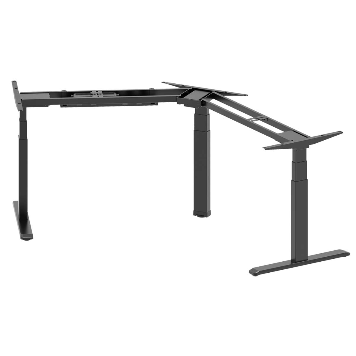 LogiLink EO0017 - Elektr. höhenverstellbares Schreibtischgestell, 120° Eckdesign mit programmierbarem LED-Speichermodul (3 Positionen) Schwarz