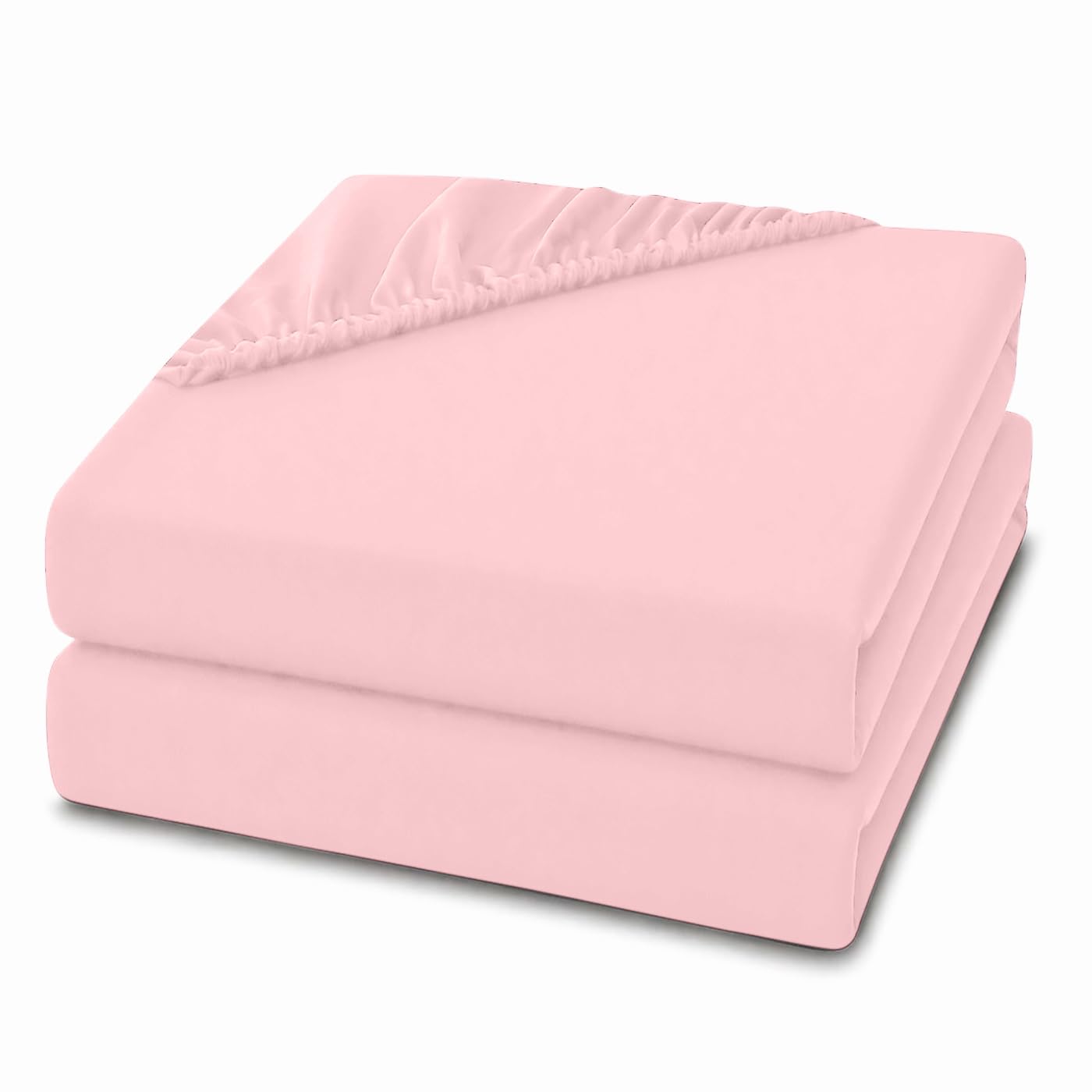 2 Pack 4ft Small Double Fitted Sheets 28cm Deep Pocket – Ultra Soft Comfortable Microfibre Bed Sheets, Breathable, Wrinkle, Fade & Shrink Resistant, Easy Care Bedding (Pink, 4ft Small Double) — image 1