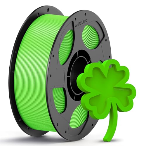 ANYCUBIC PETG Filament 1,75mm, Robustes und Langlebiges 3D Drucker Filament, Geringe Verzugneigung und hervorragende Schichthaftung, Passt für die meisten FDM Drucker, 1KG PETG Limettengrün