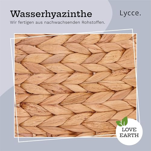 Lycce Katzenbett Hundebett für kleine Hunde | Kissen waschbar bei 30° | ovale Form mit hohem Rand | Wasserhyazinthe | Hundekörbchen Katzenkörbchen | Gr. 1 (53 x 40 x 14 cm)