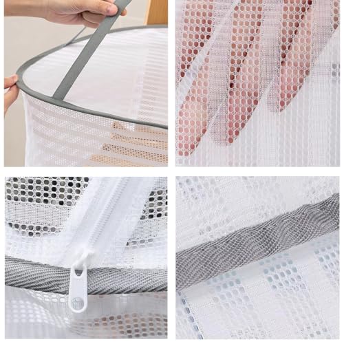 Image of 3 Layer Hanging Herb Drying Rack with Foldable Mesh Design | Fine Breathable Mesh, Zipper Closure, 360 Hanging Hook, Fast Air Circulation, Space-Saving Storage