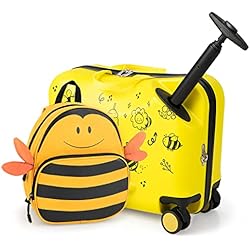 Maletas Infantiles Mgi COSTWAY Maleta Infantil Niños, Equipaje de Viaje con Mochila, Equipaje Infantil, Juego de Mochila y Maleta, Maleta Viaje Niños con Ruedas, Maletas Infantiles Cabina Trolley