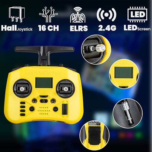 Image of Radiomaster Pocket ELRS Remote Controller Portable Hall Gimbal EdgeTX 2.10.5 Transmitter with LED Light for FPV Drone /RC Helicopter&Car Boats&Multirotor (Battery Not Included)