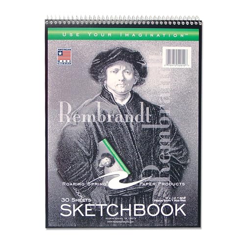 Roaring Spring Rembrandt Topbound Spiral Drawing Art Sketchbook, 9