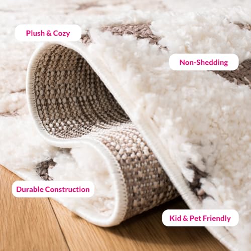 SAFAVIEH Area Rug 8x10 - Moroccan Tassel Shag Collection - Large - Ivory & Brown, Boho Design, Non-Shedding & Easy Cleaning, Plush Pile, Ideal for Living Room, Bedroom, Dining Space (MTS688A) - Image 5