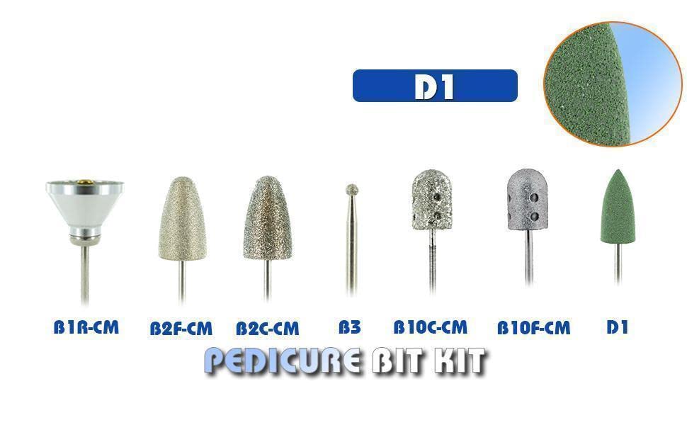 Medicool Pedicure Bit Kit | Pro Bits for Manicure and Pedicure Grinding Polishing Smoothing Nail Care | KIT-PedKit2