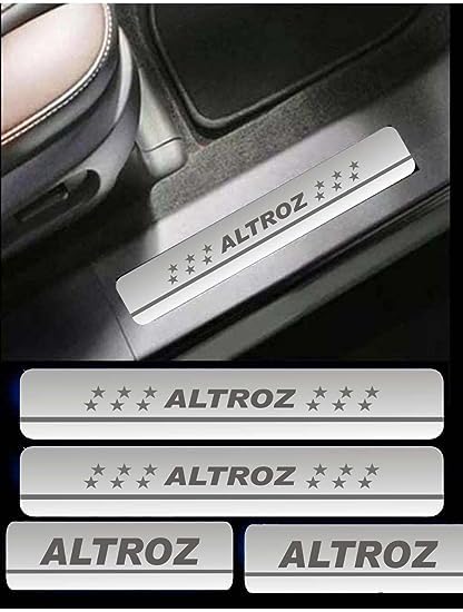 Image of AC Door Sill /Foot Step Stainless Steel Scuff Plate Plates Compatible with Tata Altroz (Set of 4 Pcs)