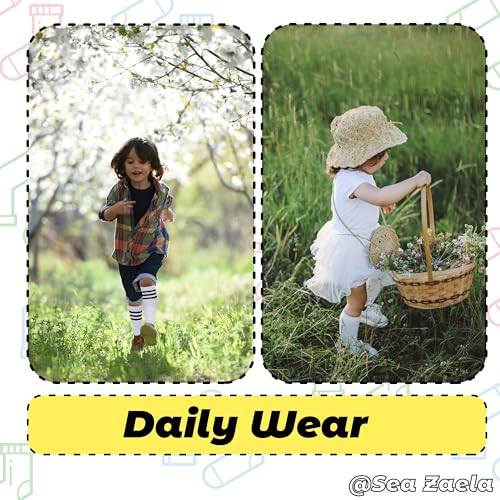 Sea Zaela 4 Pairs Kids Halloween Striped Knee-High Crew Length Socks, Unisex, Casual, 1-6 Years, Small, Red, 4 Count4