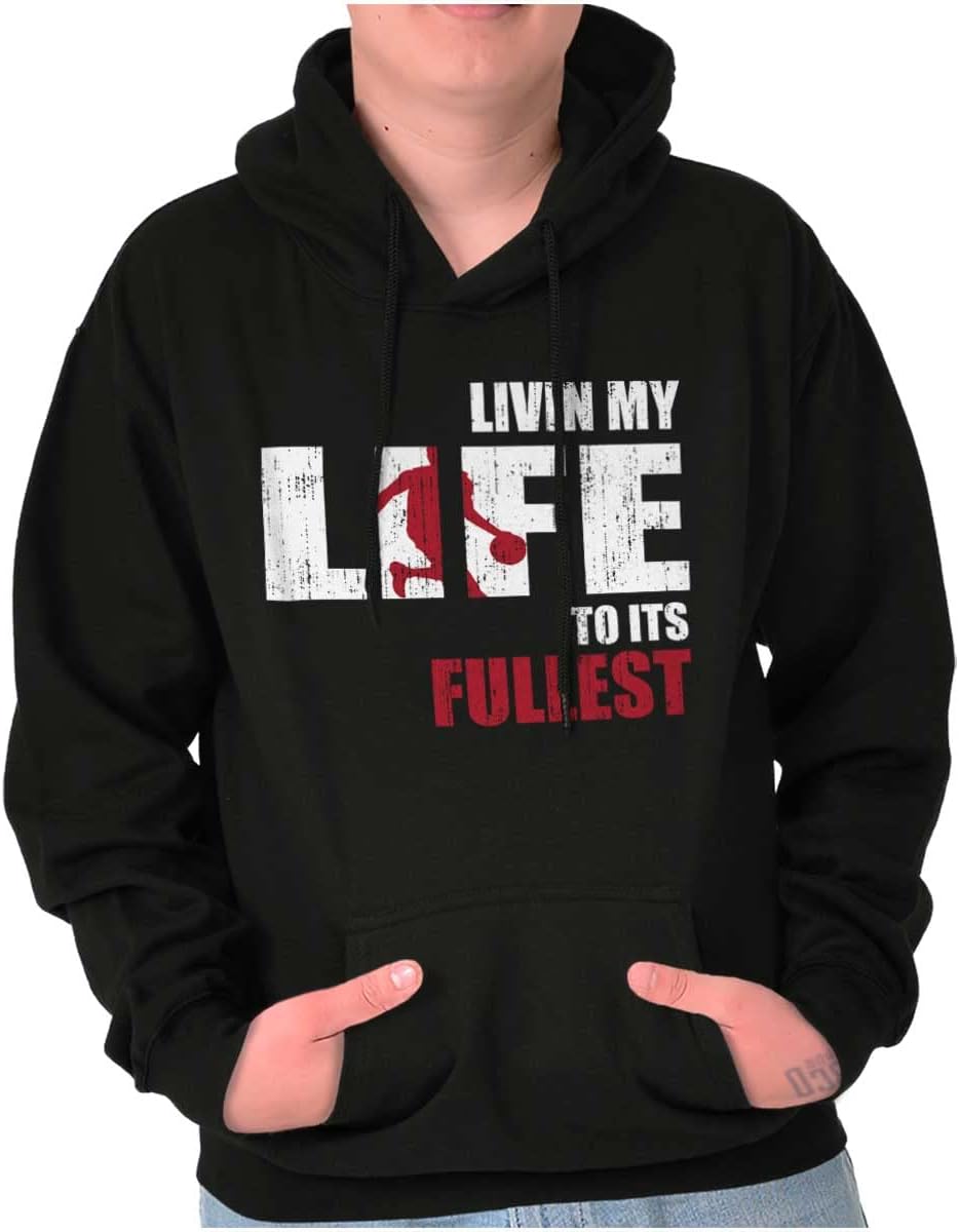 Brisco Brands Living Life Its Fullest Basketball Hoodie Hooded Sweatshirt Men