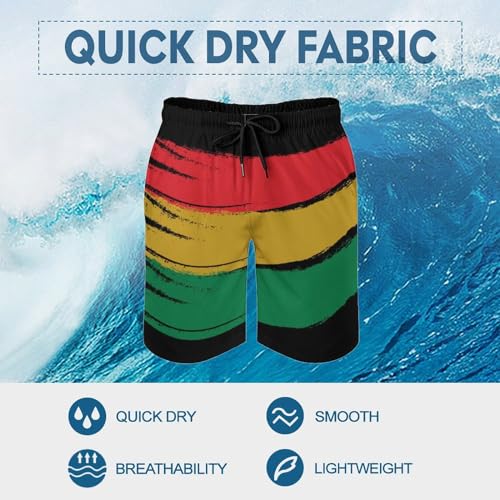 Mens Swim Trunks Funny Surfing Board Shorts with Elastic Waist Drawstring Pocket2